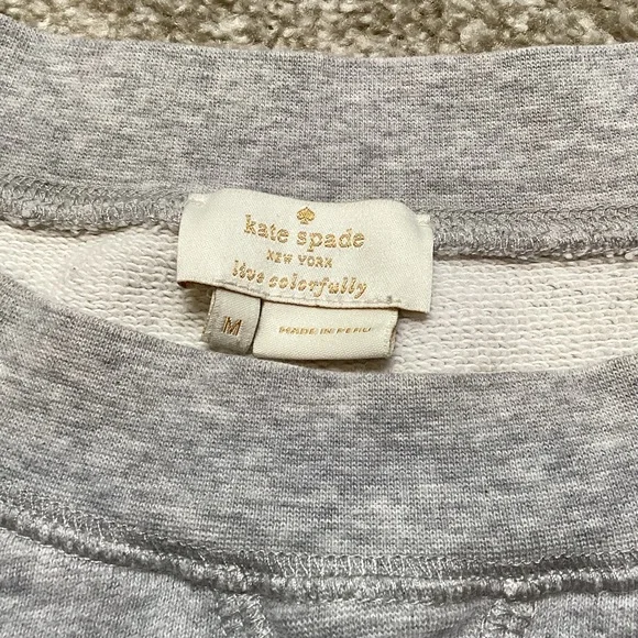 Kate Spade x Darcel Boatneck Grey Sweatshirt Pink Donut Medium Doughnut Top - Picture 3 of 9